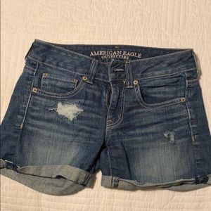 AE stretch denim shorts